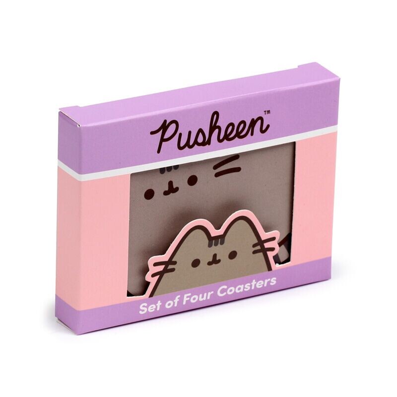 Podtáček s mačkou Pusheen - korková sada 4 ks