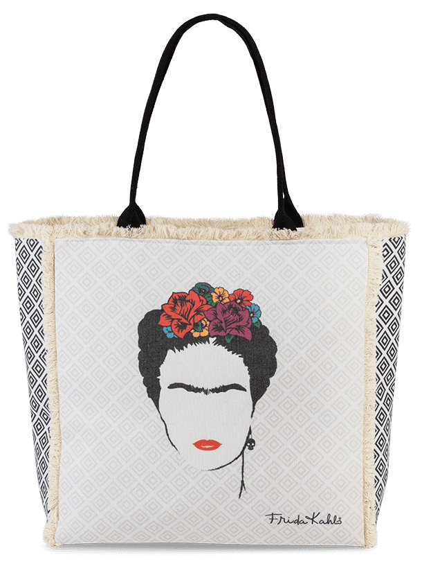 Dámska Tote kabelka Frida Kahlo 22L - čiernobiela