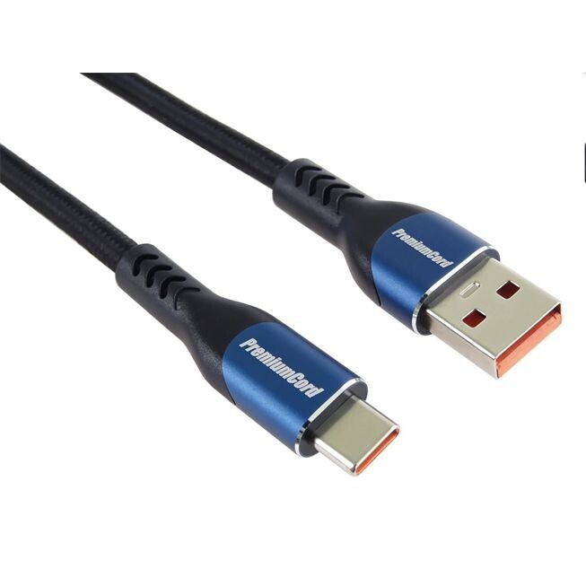 PremiumCord Kábel USB-CM - USB 2.0 AM, rýchle nabíjanie prúdom 5A, 1m ku31cy1