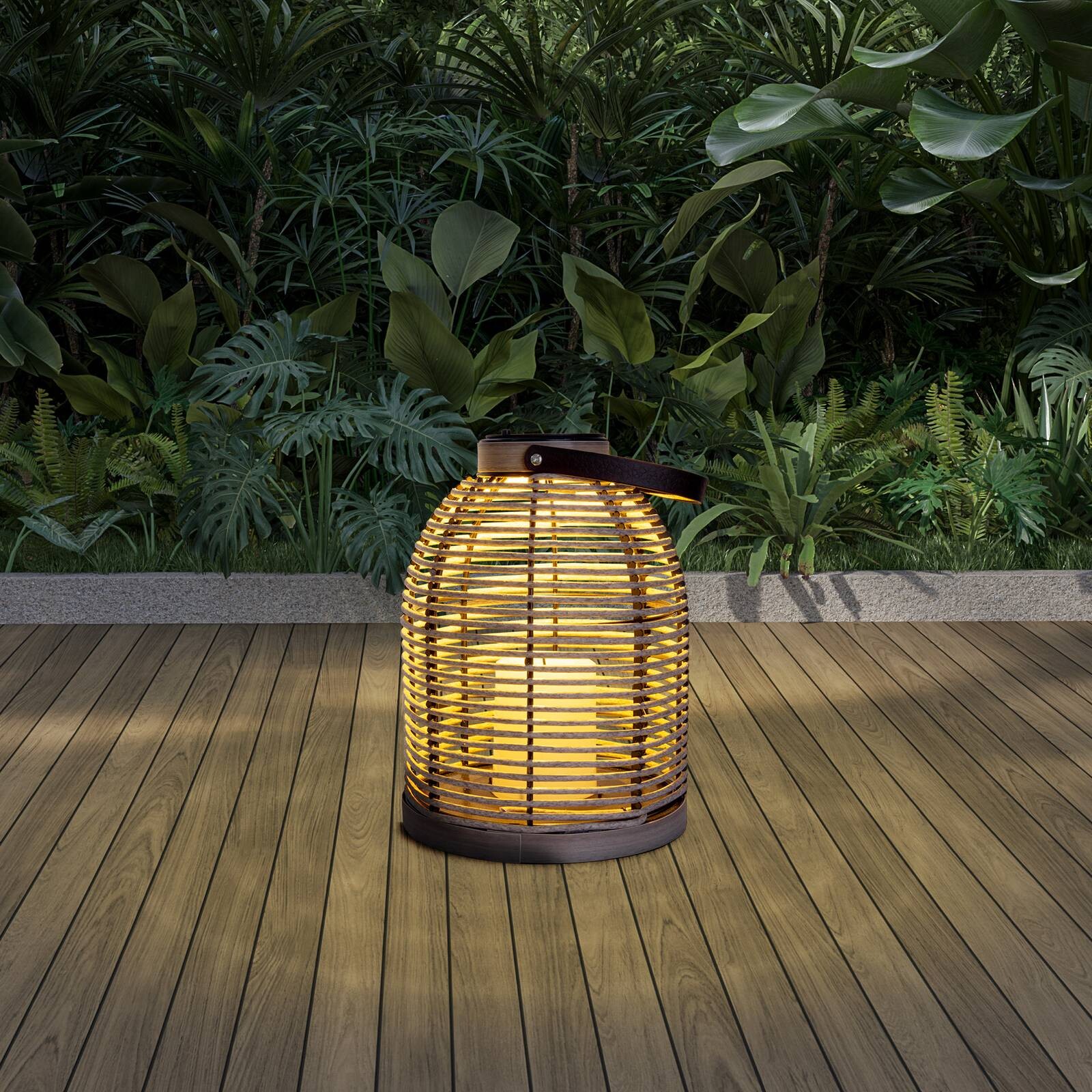 LED solárna lampa Korbinian, sivá, výška 29 cm, IP44, lucerna