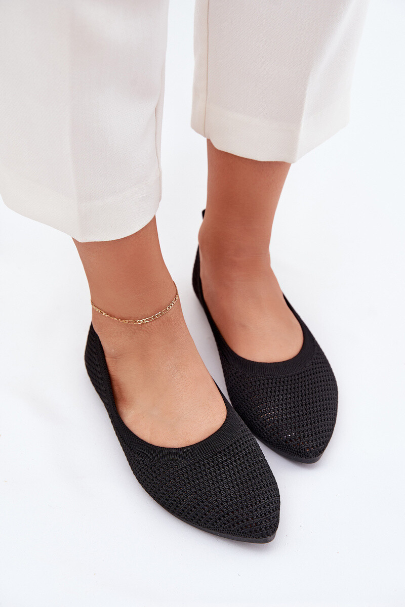 Boto Sieťované Textilné Baleríny Dámske Čierne Sarina