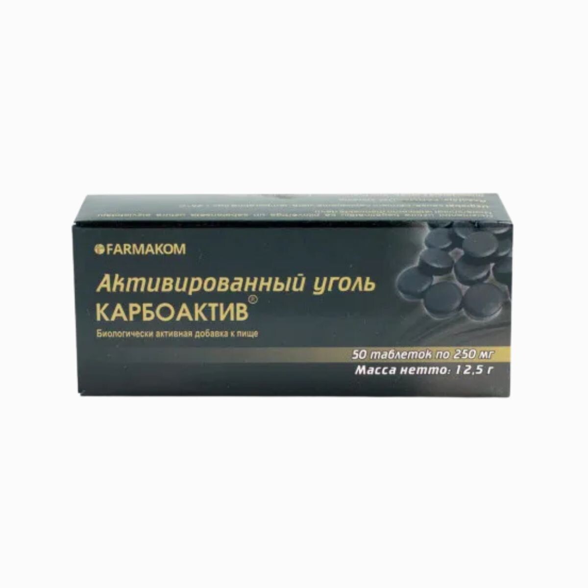 Aktívne uhlie - Farmakom (Balenie: 50 tabliet)