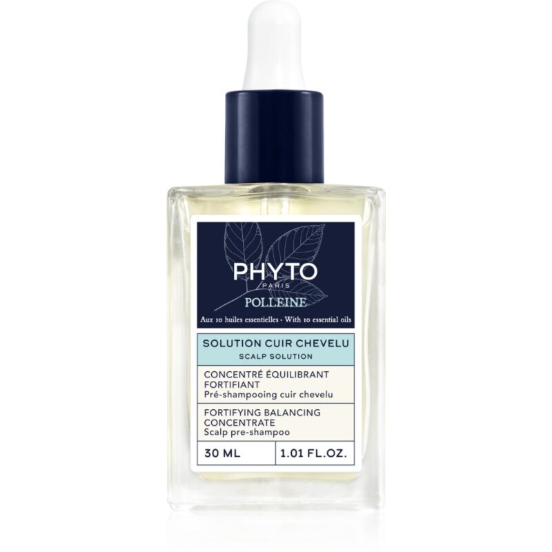Phyto Polleine Fortifying Balancing Concentrate pred-šampónová starostlivosť pre mastnú pokožku hlavy 30 ml