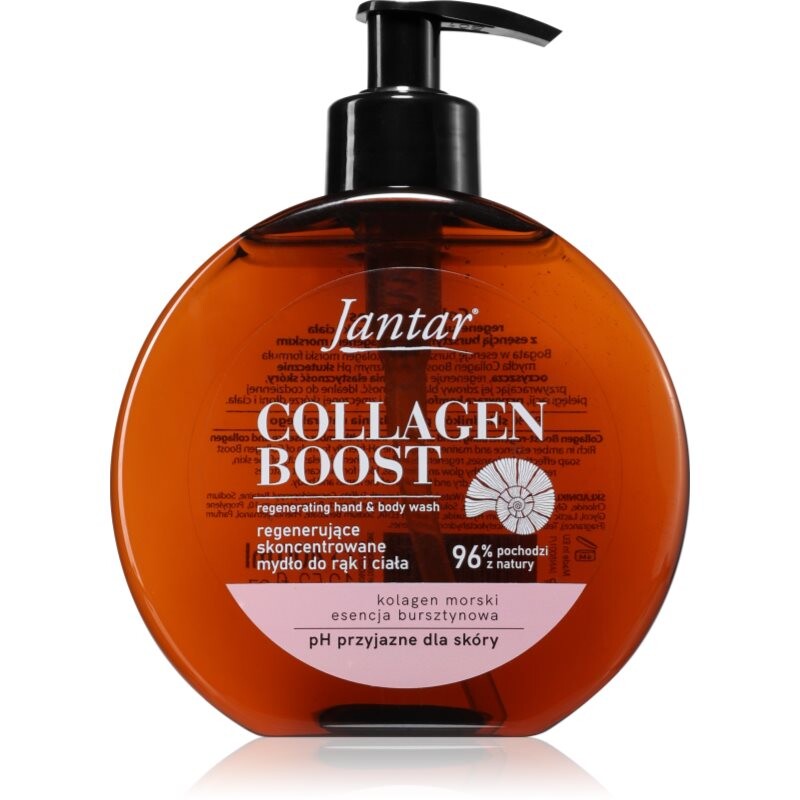 Farmona Jantar Collagen Boost regeneračný sprchový gél na ruky a telo 400 ml