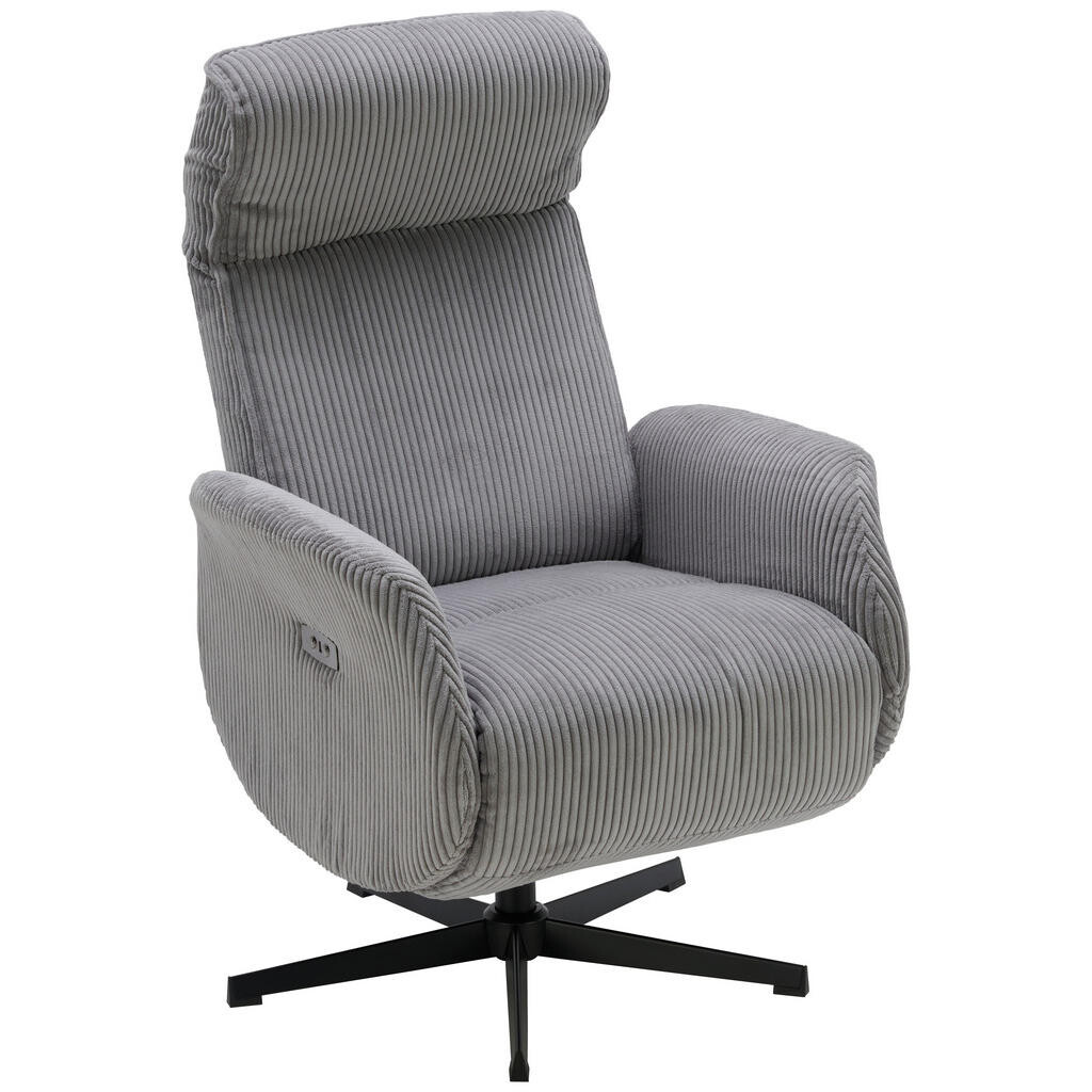 Xora RELAXAČNÉ KRESLO, kov, textil, sivá, čierna