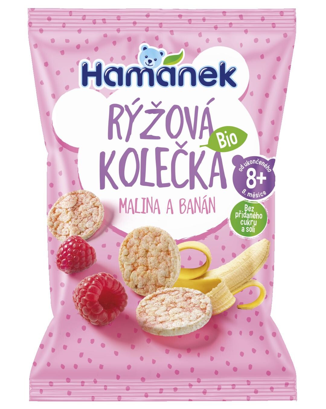 HAMÁNEK BIO Ryžové kolieska Malina&Banán 35 g