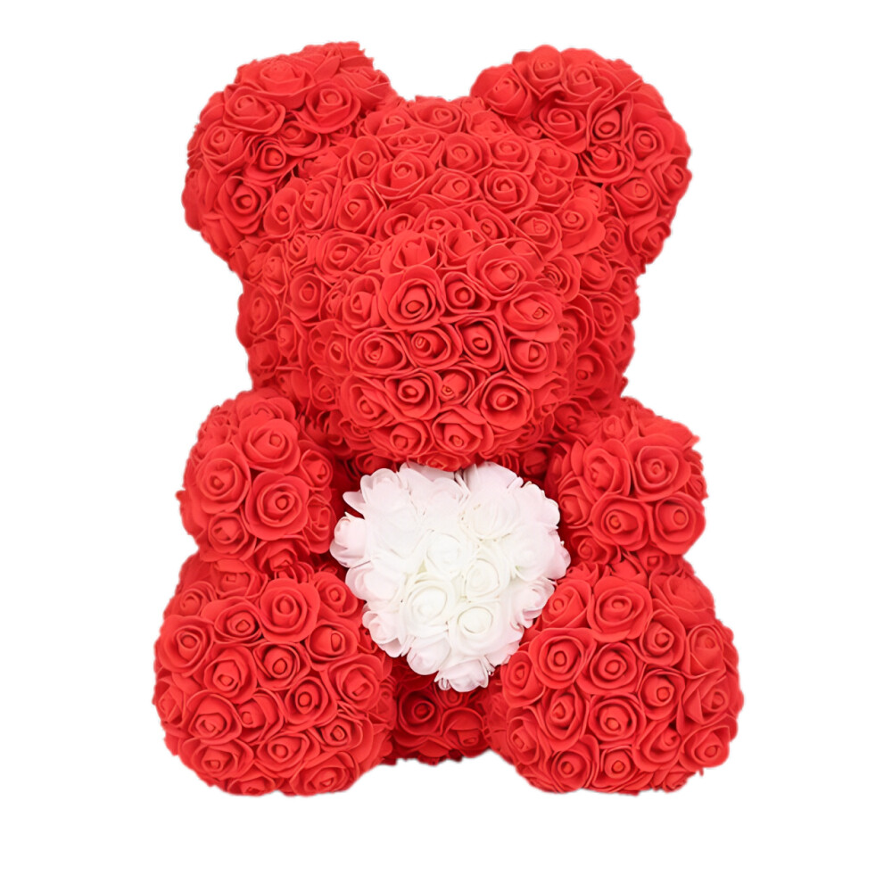 Medvedík z ruží 35 cm - červený