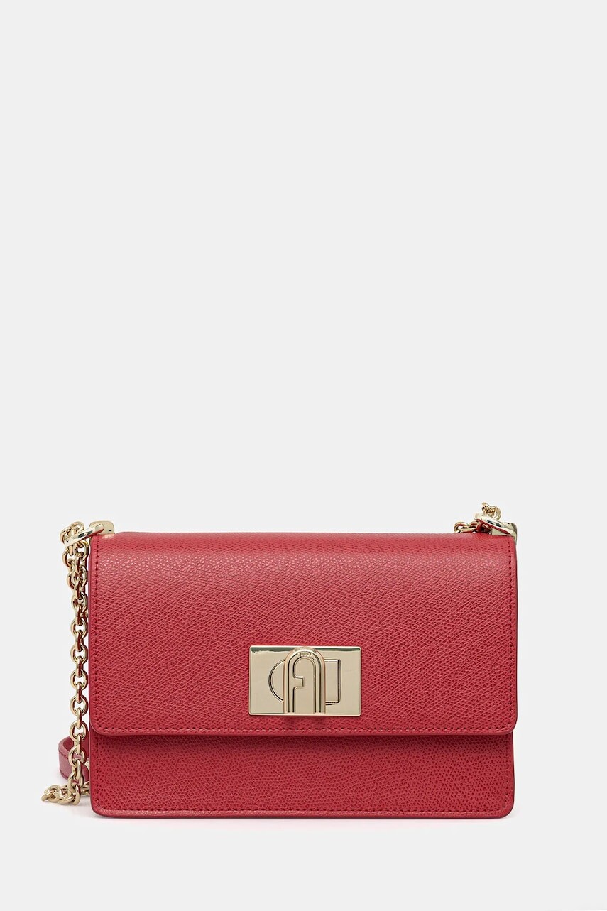 Kožená kabelka Furla 1927 červená farba, BAFKACO.ARE000.RUB00