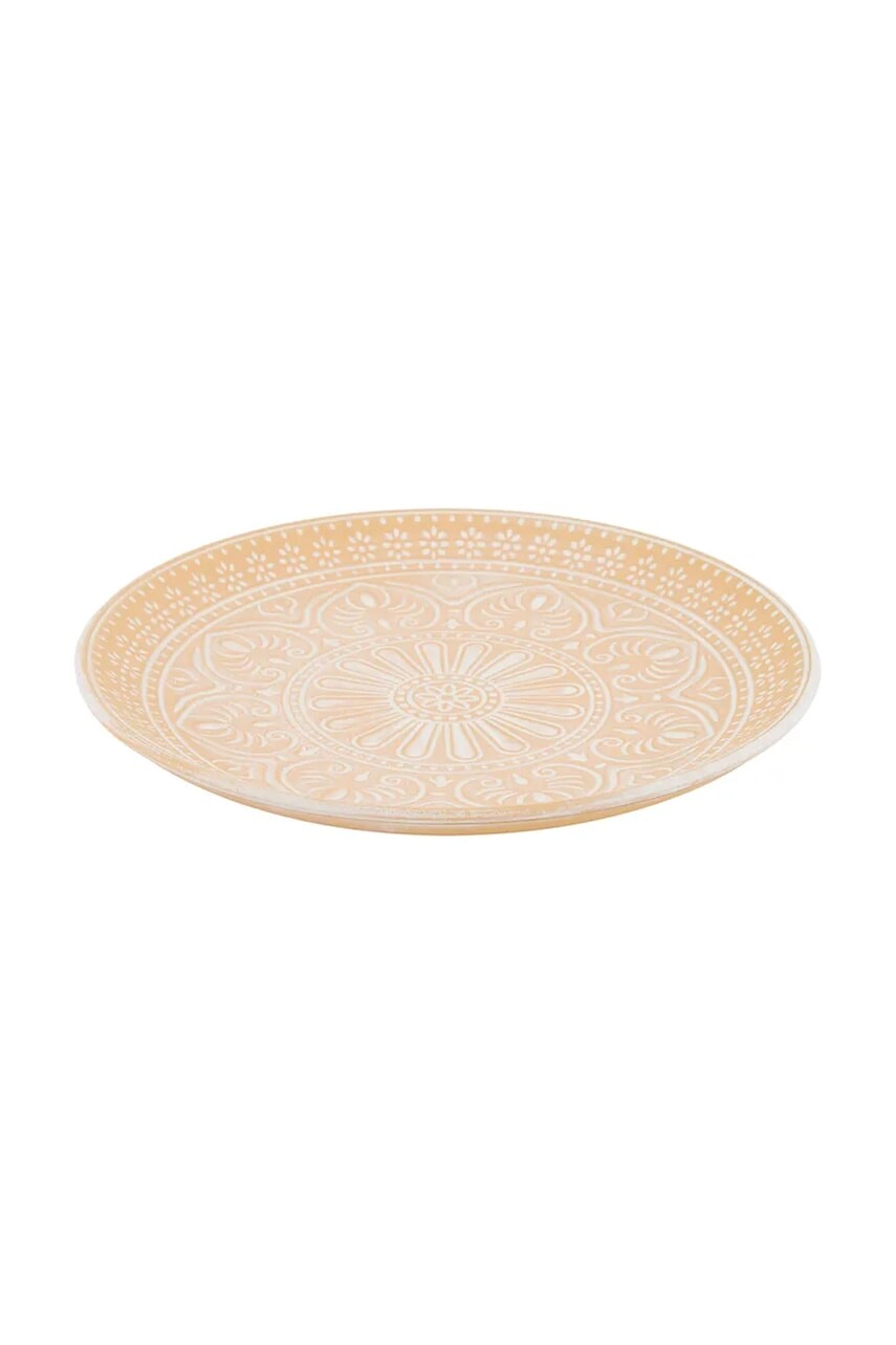 Dekoratívny podnos home & lifestyle 29,3 x 3,3 x 29,3 cm oranžová farba