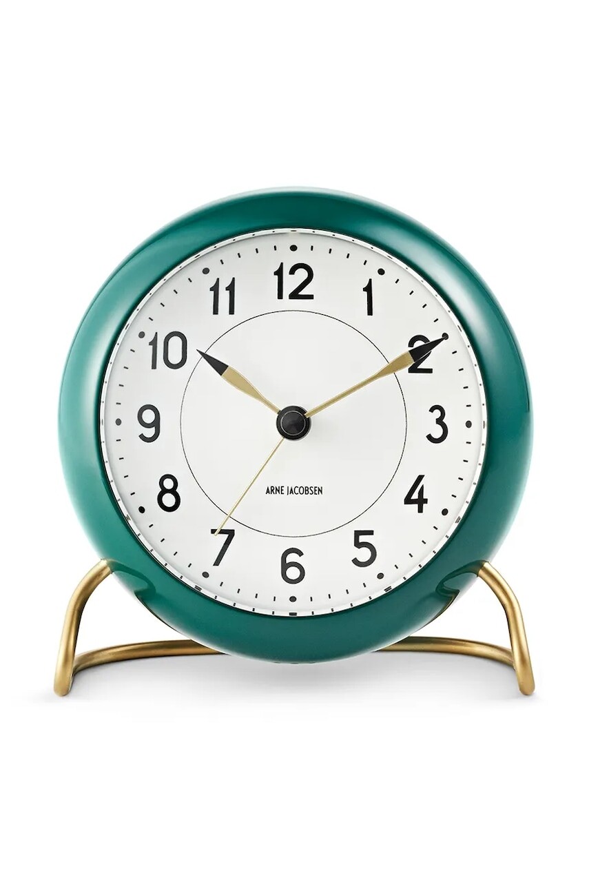 Budík Rosendahl x Arne Jacobsen 11 cm zelená farba
