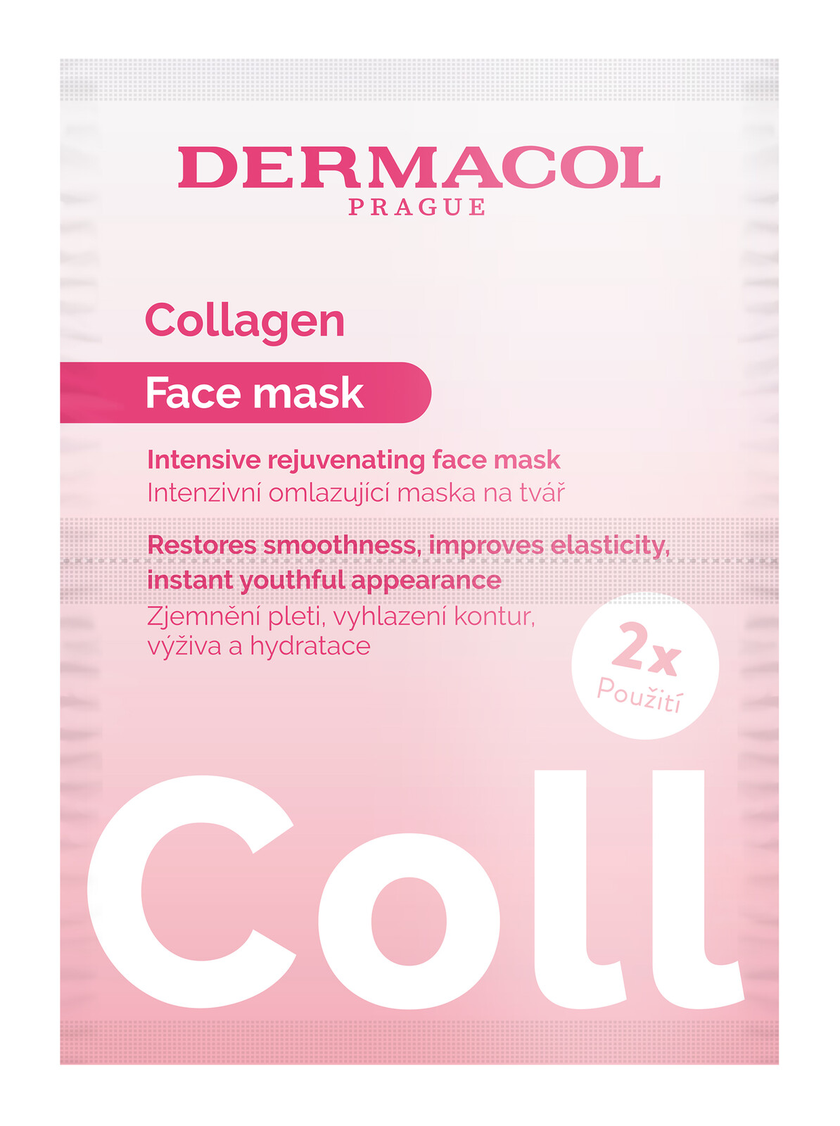 Dermacol Omladzujúca pleťová maska Collagen (Face Mask) 2 x 8 ml