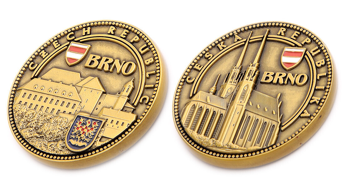 Pamätné mince Brno Czech Republic - tmavo zlatá