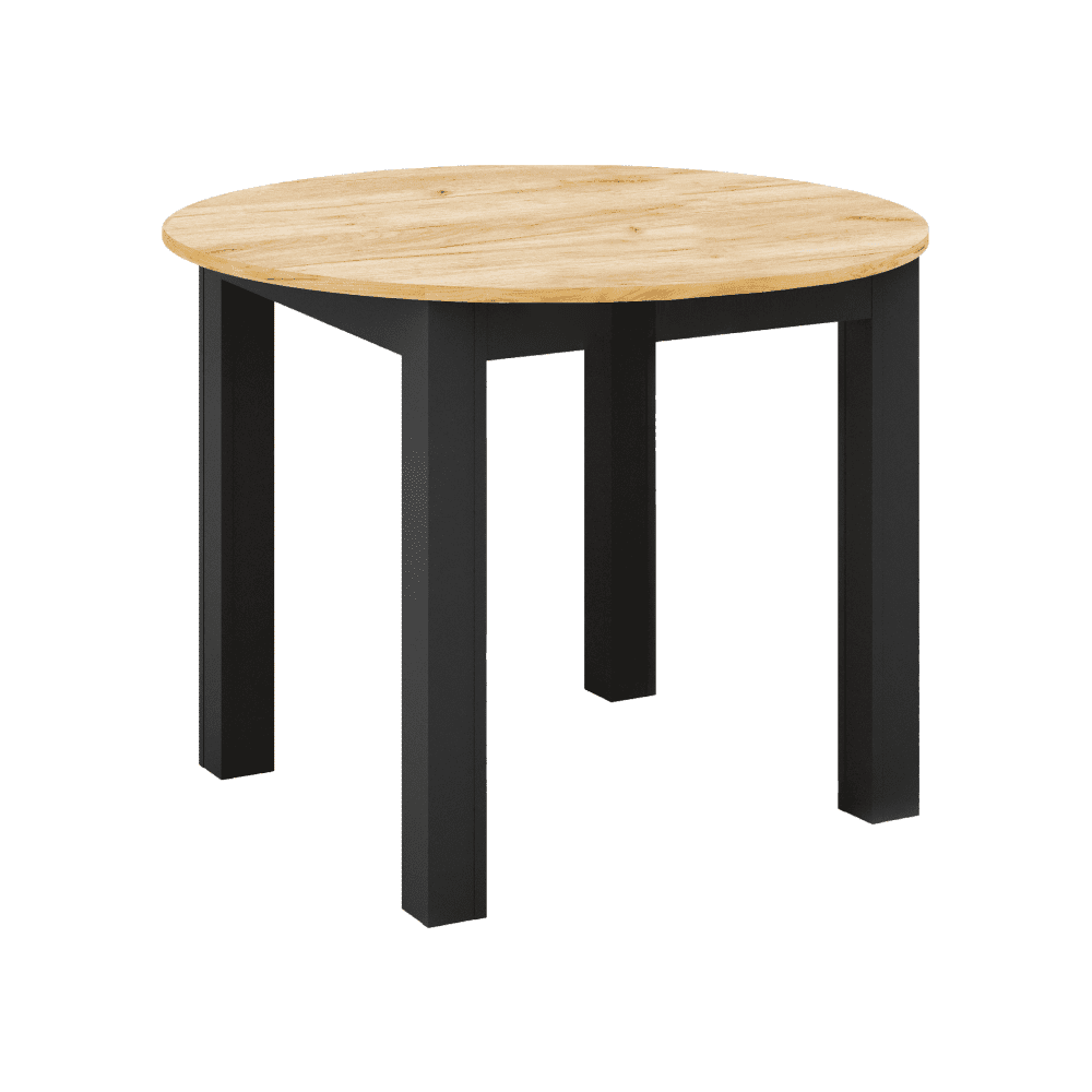 Jedálenský rozkladací stôl, dub craft zlatý/čierna, 103-142x76 cm, HARRY