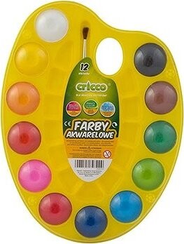 CRICCO akvarelové farby, 12 farieb na palete + štetec