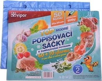 VIPOR Vrecko HDPE zamrazovacie 25 × 35 cm, 50 ks, modrá