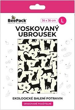 BEEPACK Voskovaný obrúsok Čierne mačky, L
