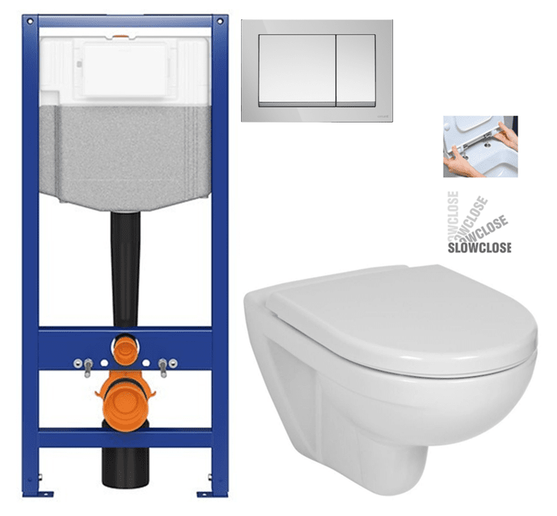 CERSANIT predstenový inštalačný systém s tlačidlom chrom K97-509 + WC JIKA LYRA PLUS + SEDADLO duraplastu SLOWCLOSE K97-526 509 LY5