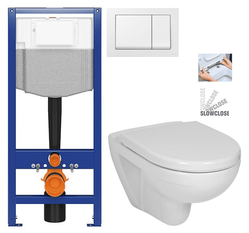 CERSANIT predstenový inštalačný systém s bielym tlačidlom K97-516 + WC JIKA LYRA PLUS + SEDADLO duraplastu SLOWCLOSE K97-526 516 LY5