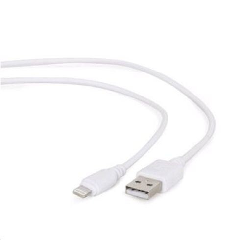 Kábel CABLEXPERT USB 2.0 Lightning (IP5 a vyšší) nabíjací a synchronizačný kábel, 2m, biely CC-USB2-AMLM-2M-W