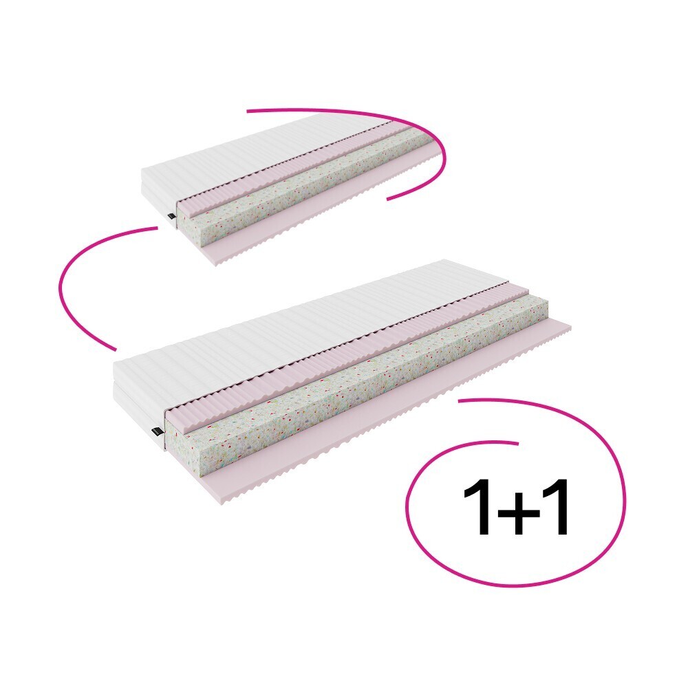 KONDELA Magdo penový matrac (2 ks) 80x200 cm biela