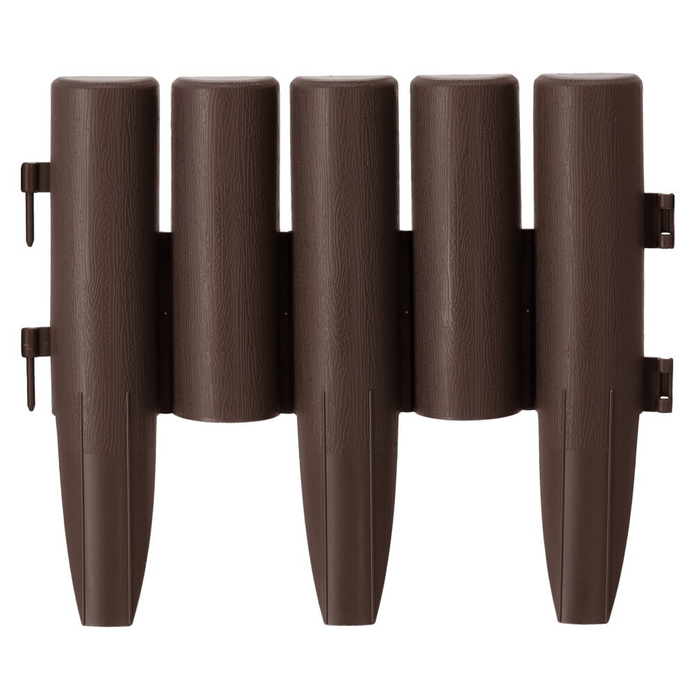 KONDELA Hansi obruba trávnika / záhradný plôtik (8 ks) hnedá