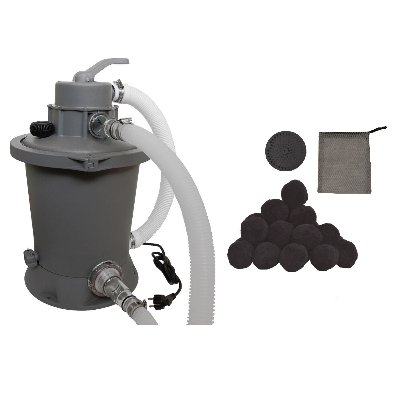 Akčný set - piesková filtrácia Standard - prietok 3.028 l - h + filtračná nápln Carbon Fiber Ball 400g