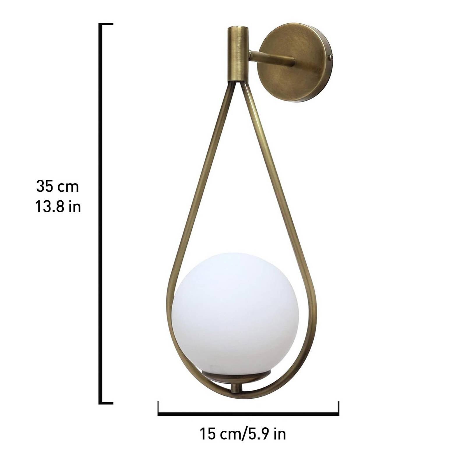 Nástenné svietidlo Revenna, brúsený mosadzný kov Výška 35 cm