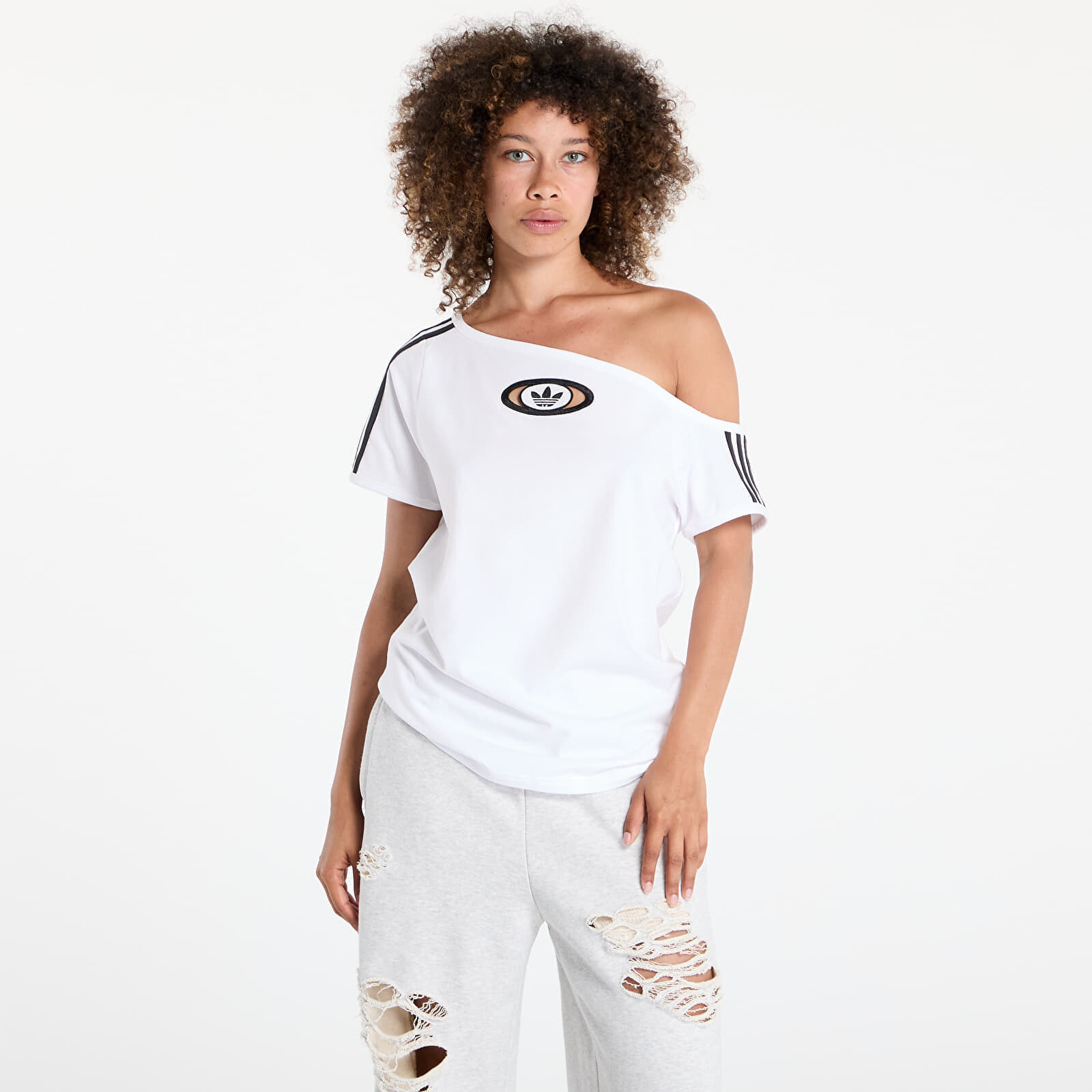 Tričko adidas Originals Campus 2000 Off Shoulder T-Shirt White XS