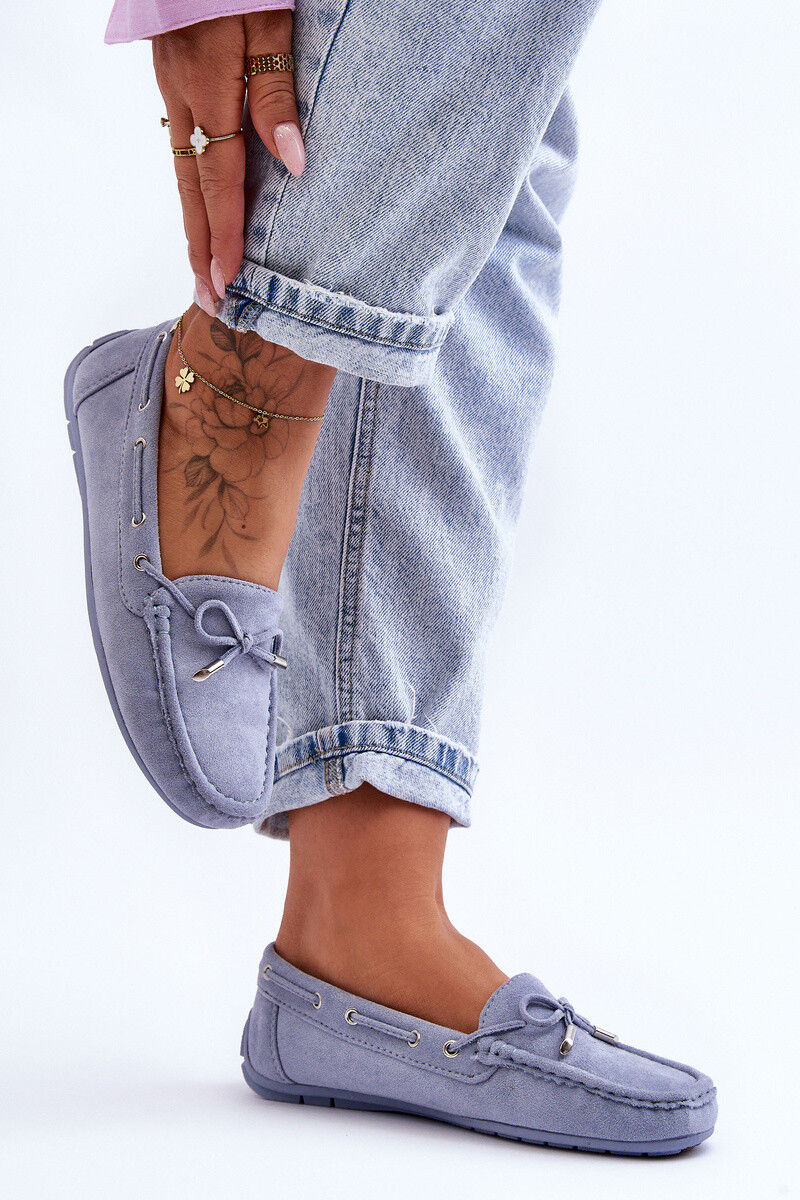 marka niezdefiniowana Dámske semišové mokasíny modré