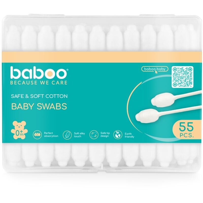 Baboo Baby Swabs vatové tyčinky pre deti od narodenia 55 ks