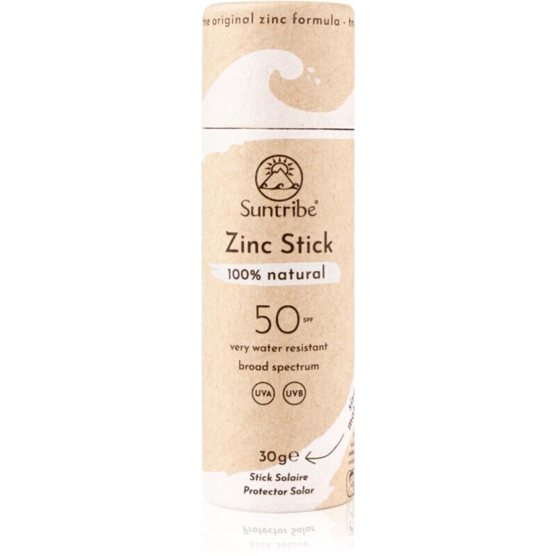 Suntribe Sports Zinc Stick minerálna ochranná tyčinka na citlivé miesta SPF 50 Original White 30 g