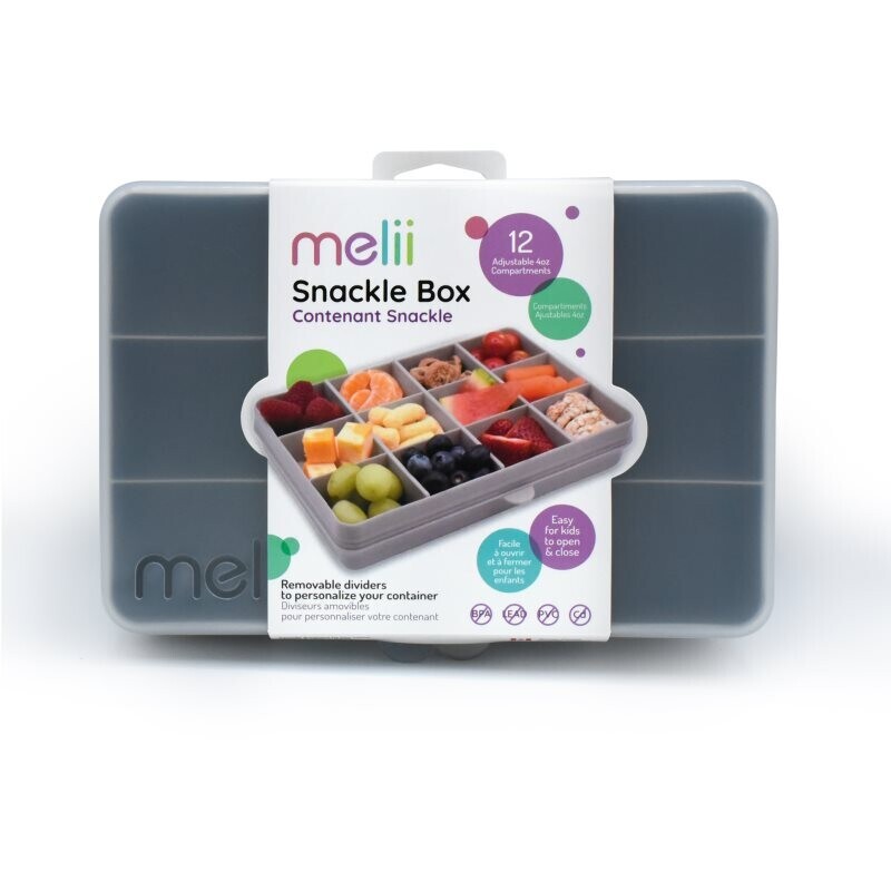 Melii Snackle Box krabička na desiatu/olovrant Grey 1368 ml