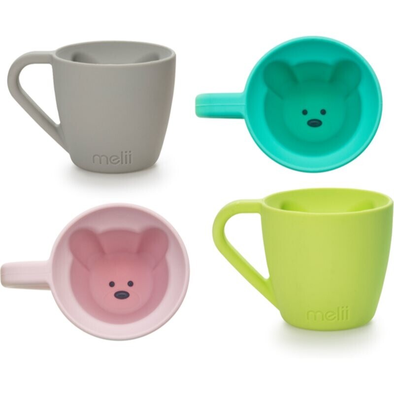 Melii Silicone Bear Mug hrnček Pink & Purple 2x145 ml