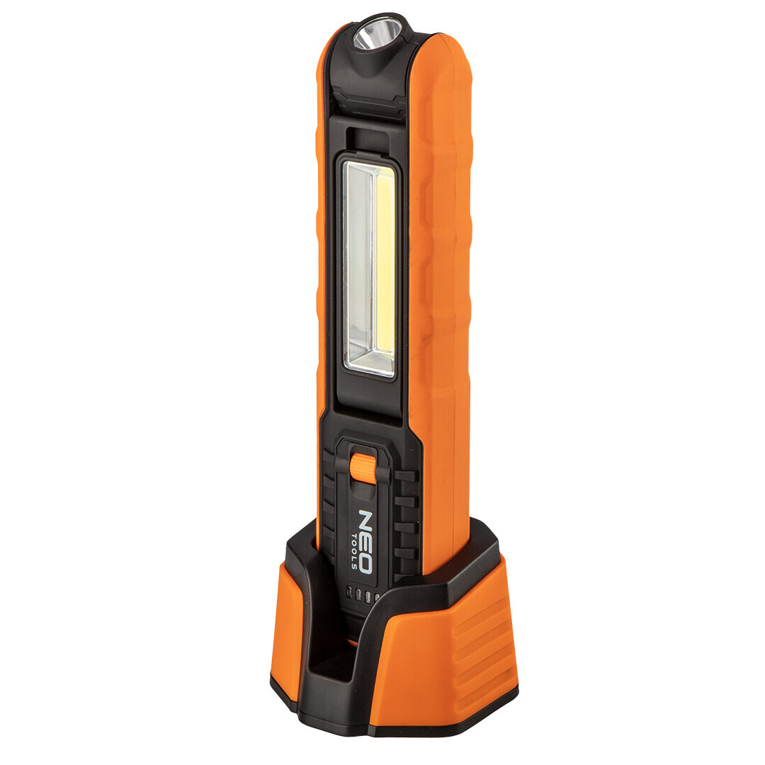 NEO TOOLS Batériová dielenská lampa 500 lm COB + základňa + nabíjačka 99-065