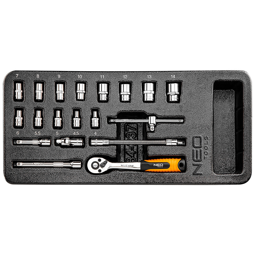NEO TOOLS Nástrčné kľúče 1/4