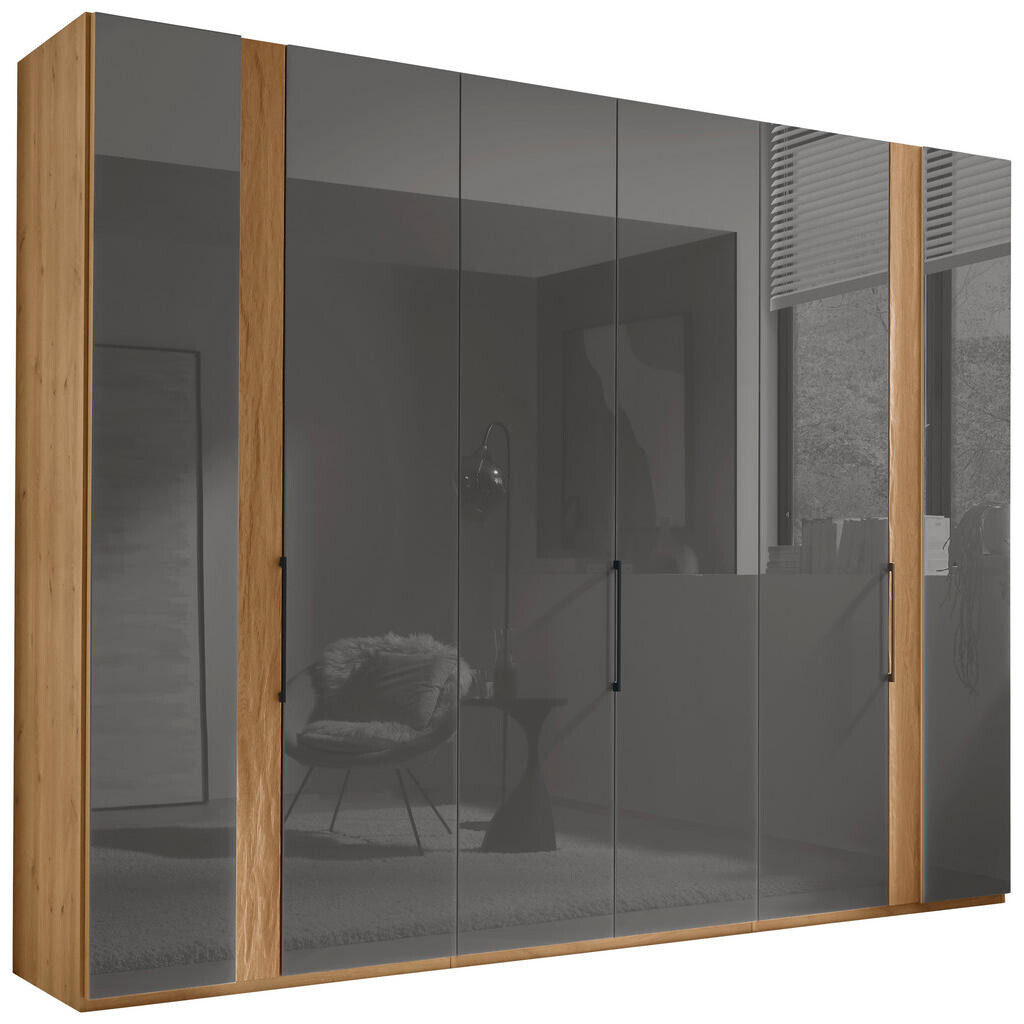 Dieter Knoll SKRIŇA S OTOČNÝMI DVERAMI, dub, dub bianco, lávovosivá, 300/216/58 cm