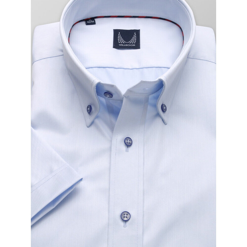 Pánska košeľa Slim Fit bledomodrá s hladkým vzorom 12826