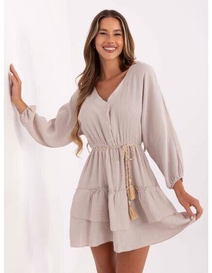 Béžové boho mušelínové šaty