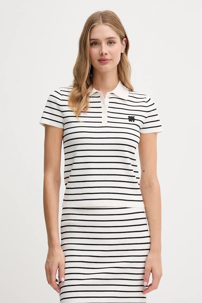 Polo tričko Dkny dámske, biela farba, DJ5R0728