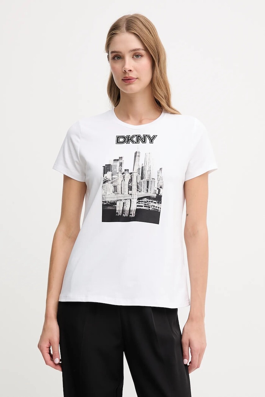 Tričko Dkny dámske, biela farba, P52HOWNA