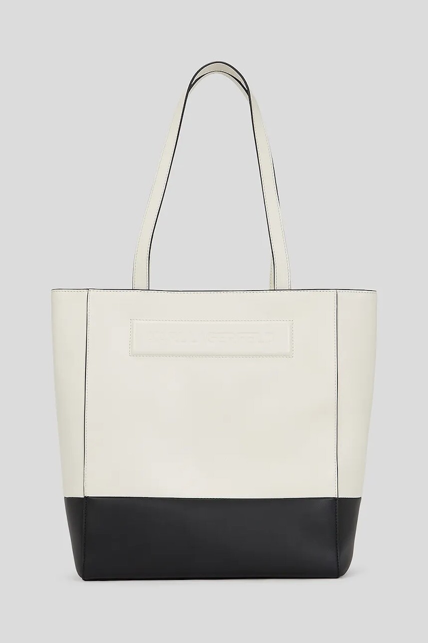 Kožená kabelka Karl Lagerfeld biela farba, A3W30184