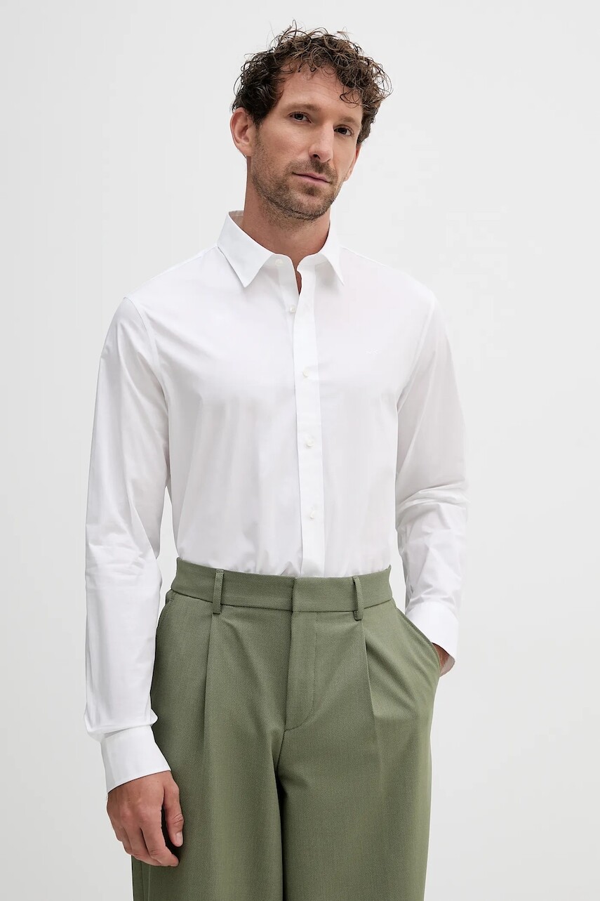 Košeľa Michael Kors biela farba, regular, s klasickým golierom, CT5403V4CZ