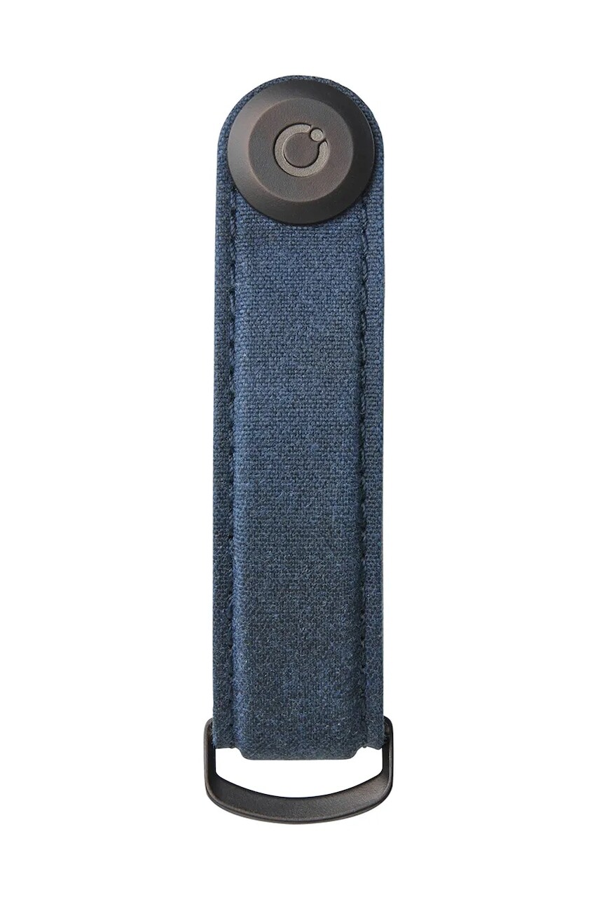 Kľúčenka Orbitkey Waxed Canvas 8,5 cm modrá farba