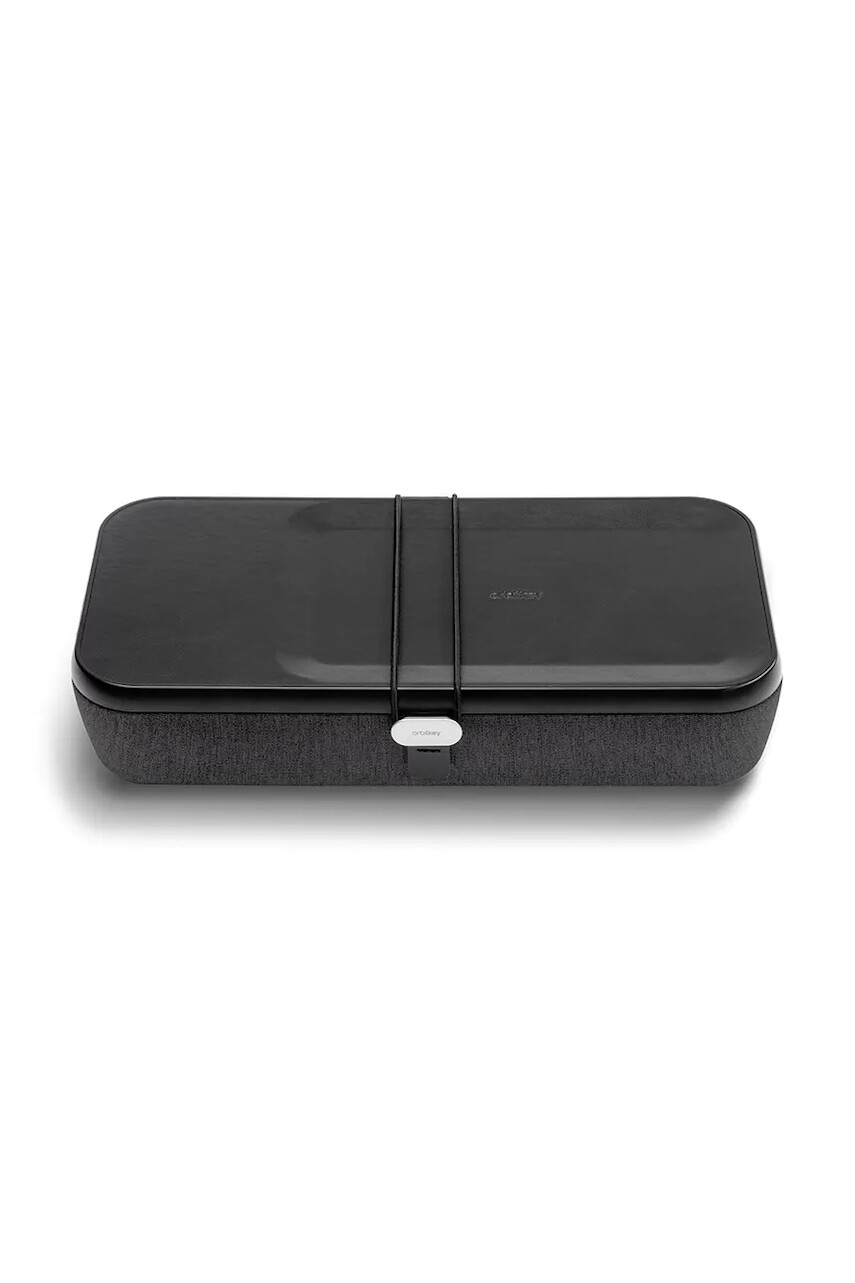 Prenosný kancelársky organizér s funkciou bezdrôtového nabíjania Orbitkey Nest v2 24 x 12 x 5 cm čierna farba