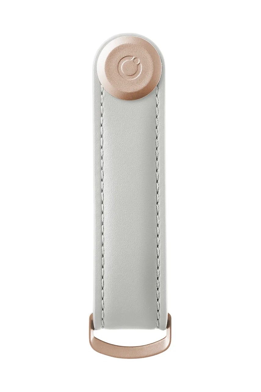 Kľúčenka Orbitkey Leather Stone 8,5 cm biela farba