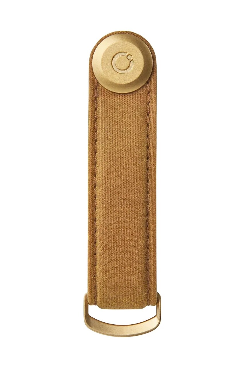 Kľúčenka Orbitkey Waxed Canvas 8,5 cm žltá farba
