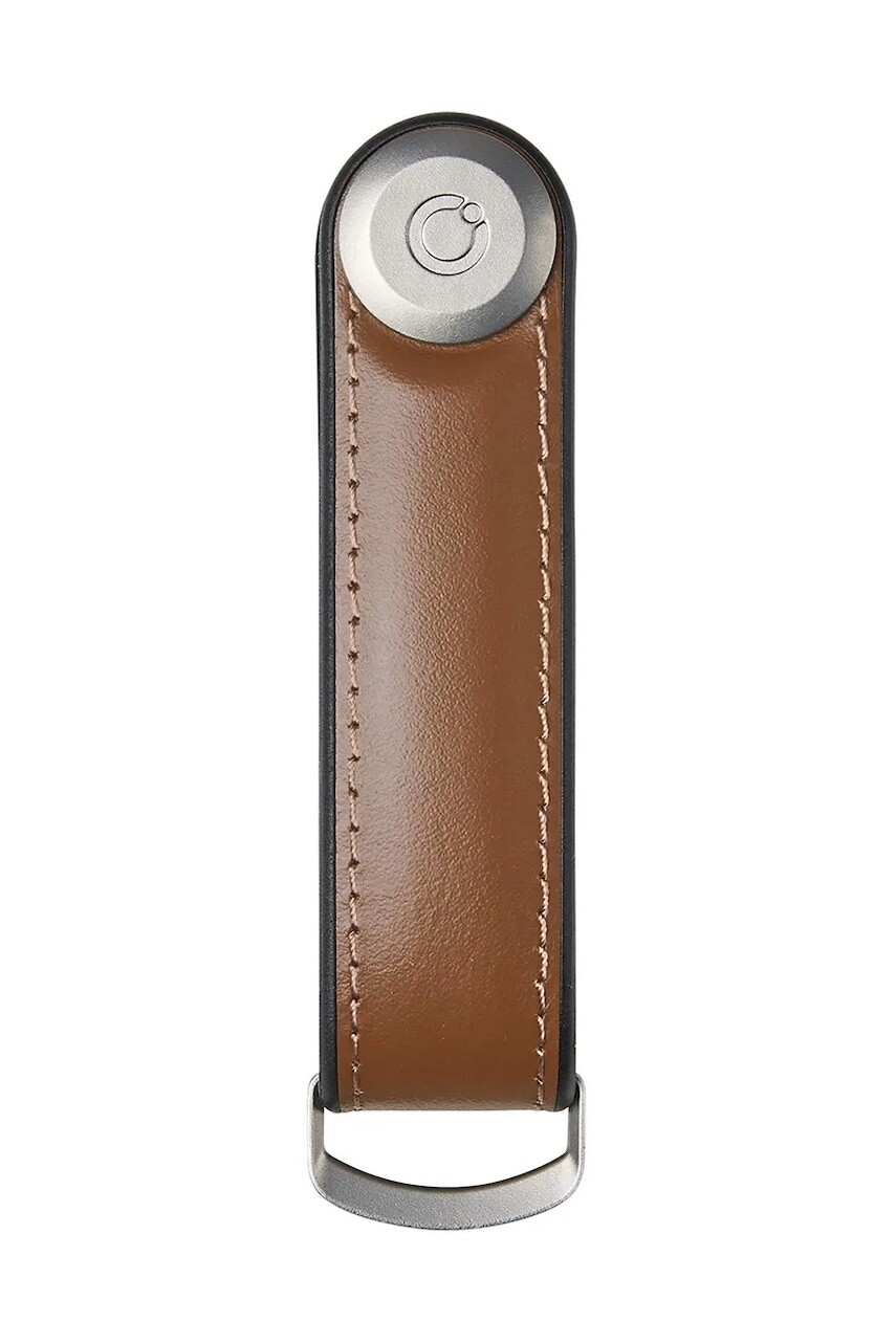 Kľúčenka Orbitkey Hybrid Leather 8,5 cm hnedá farba