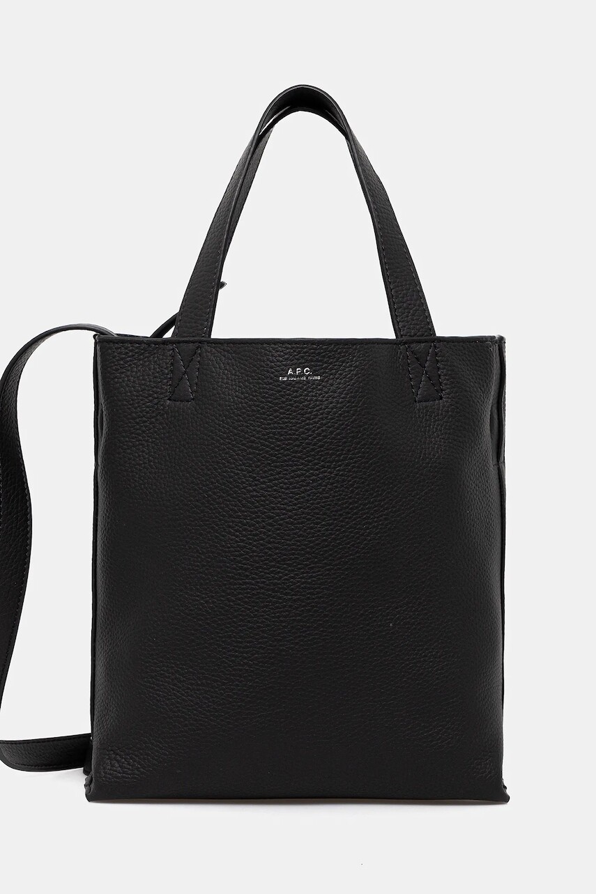 Kožená kabelka A.P.C. cabas maiko small čierna farba, PXCBC.M61667