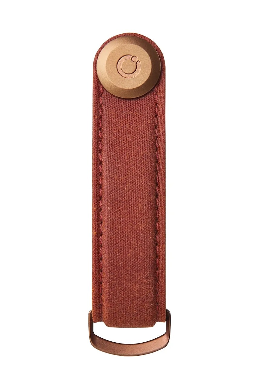 Kľúčenka Orbitkey Waxed Canvas 8,5 cm červená farba