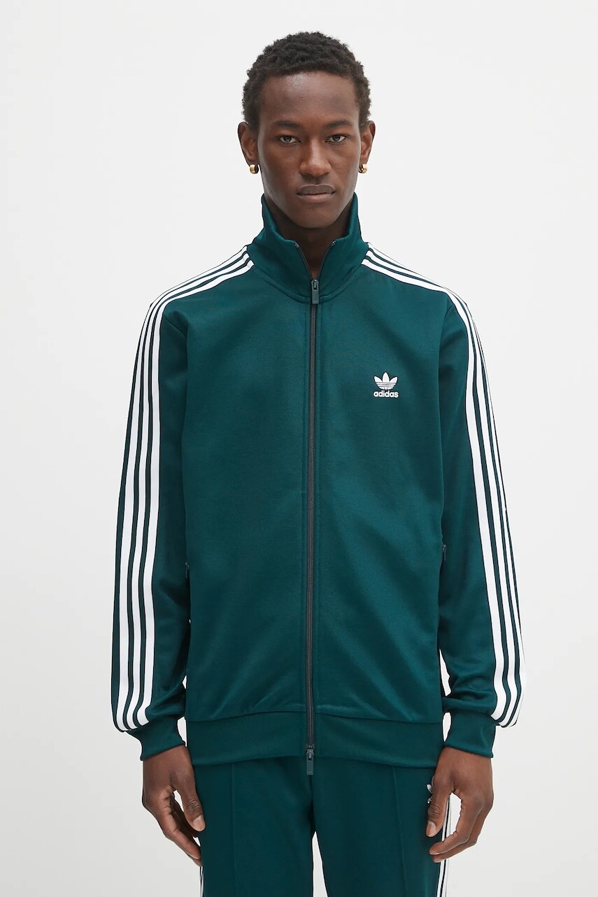 Mikina adidas Originals Classic TT zelená farba, s nášivkou, JY1280